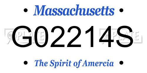 G02214S Massachusetts License Plate