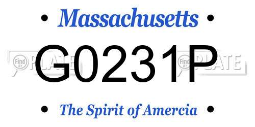 G0231P Massachusetts License Plate