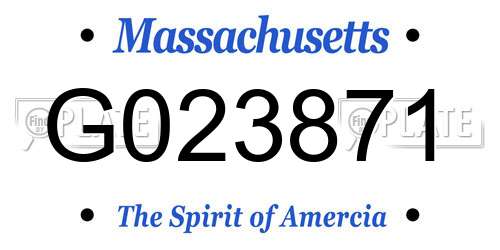 G023871 Massachusetts License Plate