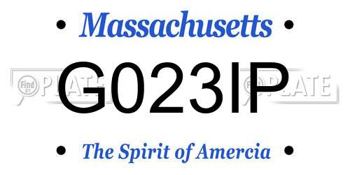 G023IP Massachusetts License Plate