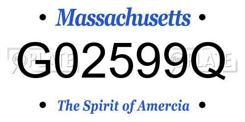 G02599Q Massachusetts License Plate