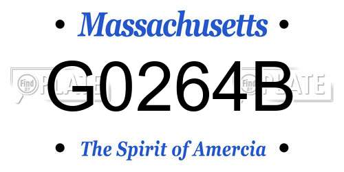 G0264B Massachusetts License Plate