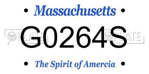 G0264S Massachusetts License Plate