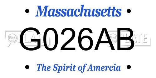 G026AB Massachusetts License Plate