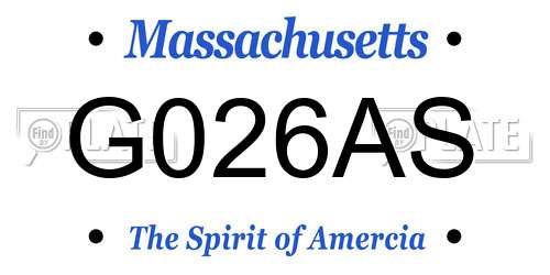 G026AS Massachusetts License Plate