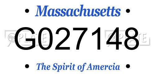 G027148 Massachusetts License Plate