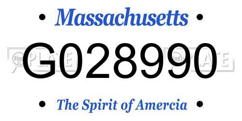 G028990 Massachusetts License Plate