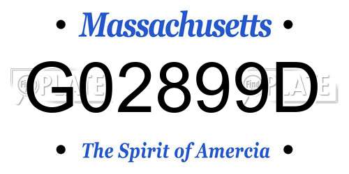 G02899D Massachusetts License Plate
