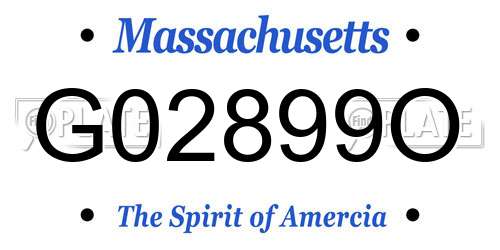 G02899O Massachusetts License Plate