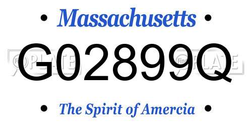G02899Q Massachusetts License Plate