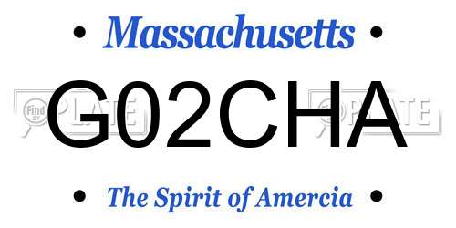 G02CHA Massachusetts License Plate