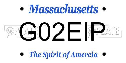 G02EIP Massachusetts License Plate