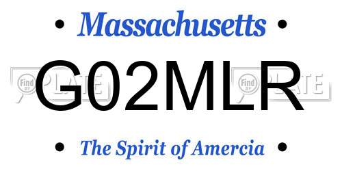 G02MLR Massachusetts License Plate