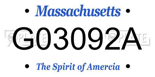 G03092A Massachusetts License Plate
