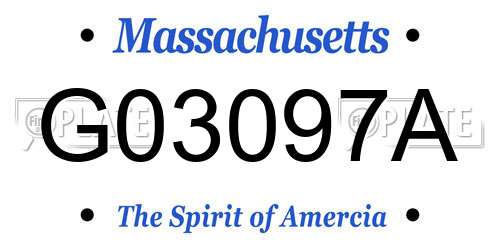 G03097A Massachusetts License Plate