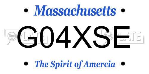 G04XSE Massachusetts License Plate