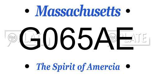G065AE Massachusetts License Plate