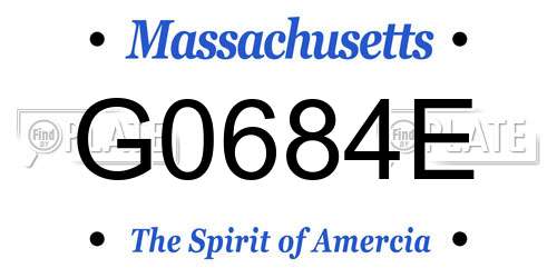 G0684E Massachusetts License Plate