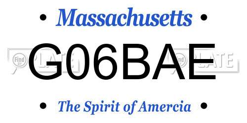 G06BAE Massachusetts License Plate