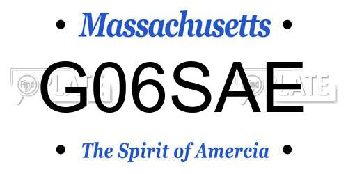 G06SAE Massachusetts License Plate