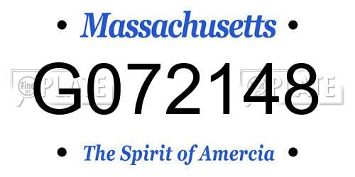 G072148 Massachusetts License Plate