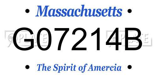 G07214B Massachusetts License Plate