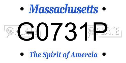 G0731P Massachusetts License Plate