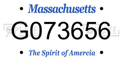 G073656 Massachusetts License Plate