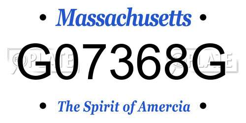 G07368G Massachusetts License Plate