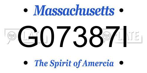 G07387I Massachusetts License Plate