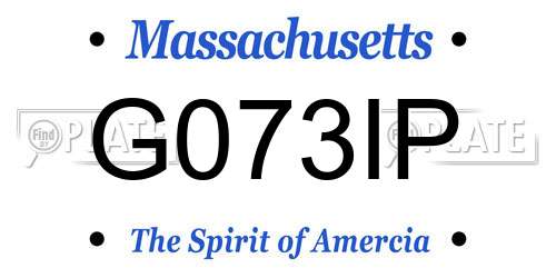 G073IP Massachusetts License Plate