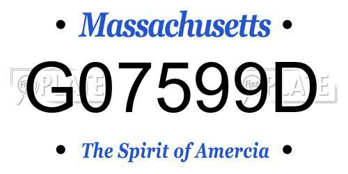 G07599D Massachusetts License Plate