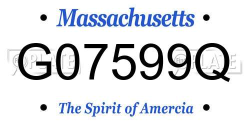 G07599Q Massachusetts License Plate
