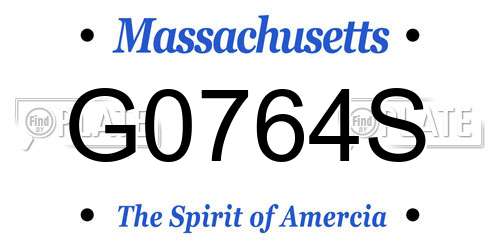 G0764S Massachusetts License Plate