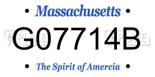 G07714B Massachusetts License Plate