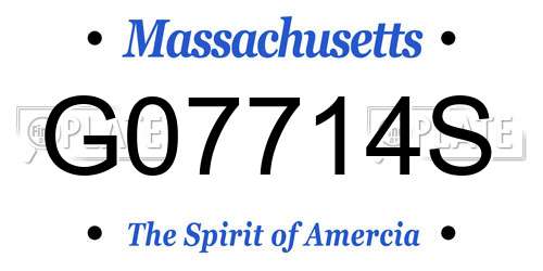 G07714S Massachusetts License Plate