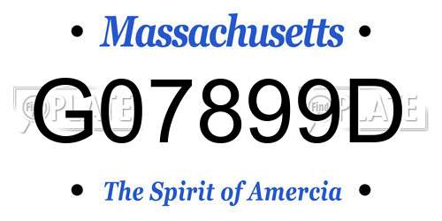 G07899D Massachusetts License Plate