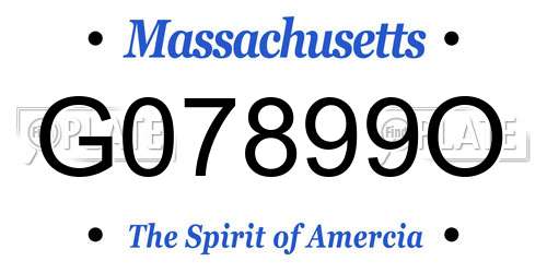 G07899O Massachusetts License Plate