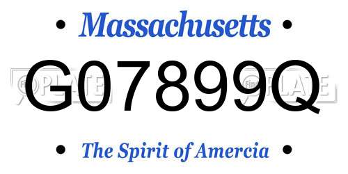 G07899Q Massachusetts License Plate