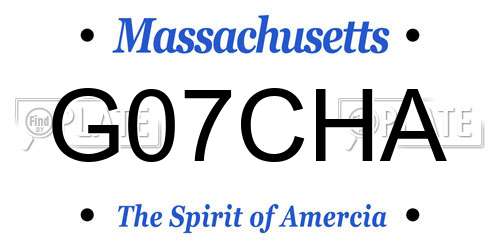 G07CHA Massachusetts License Plate