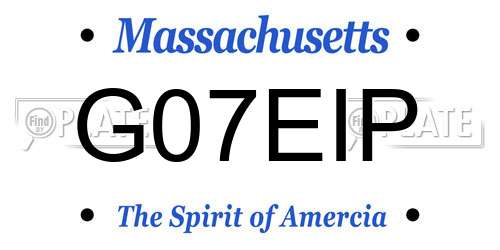 G07EIP Massachusetts License Plate