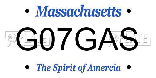 G07GAS Massachusetts License Plate