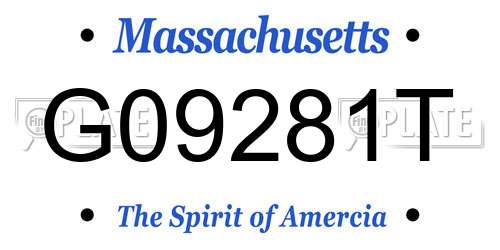 G09281T Massachusetts License Plate