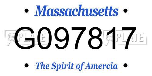 G097817 Massachusetts License Plate
