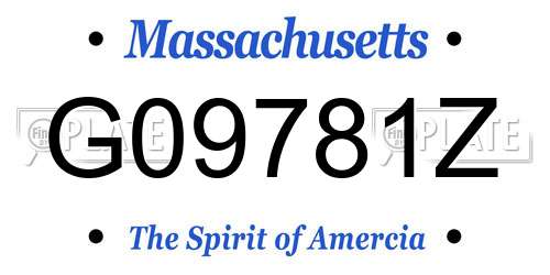 G09781Z Massachusetts License Plate