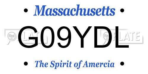 G09YDL Massachusetts License Plate