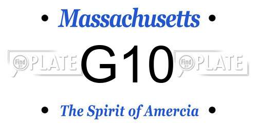 G10 Massachusetts License Plate