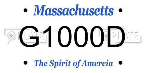 G1000D Massachusetts License Plate