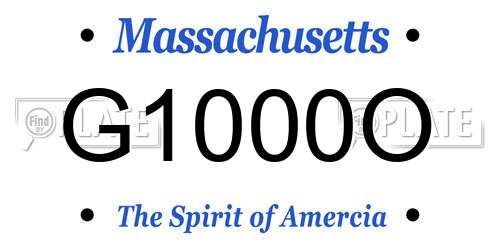 G1000O Massachusetts License Plate