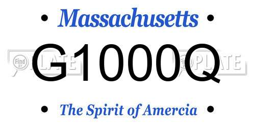 G1000Q Massachusetts License Plate